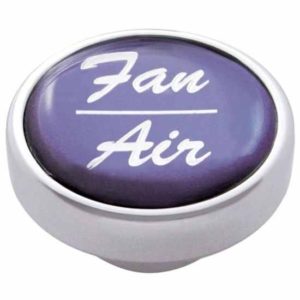 Chrome Fan/Air Small Dash Knob W/ Glossy Purple Sticker