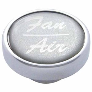 Chrome Fan/Air Small Dash Knob W/ Glossy Silver Sticker