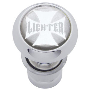 Chrome Small Deluxe Cigarette Lighter Knob Silver Maltese Cross