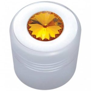 Chrome 7/8 Inch Glove Box Knob W/ Amber Jewel