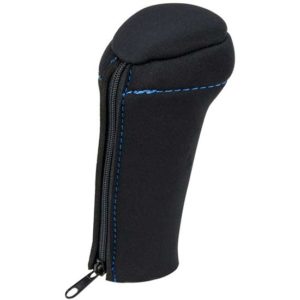 Neoprene Black Gear Shift Knob Cover With Blue Stitching