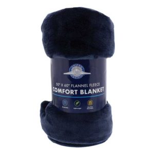 50 X 60 Inch Navy Blue Flannel Fleece Comfort Blanket