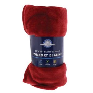 50 X 60 Inch Scarlet Red Flannel Fleece Comfort Blanket