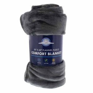50 X 60 Inch Ash Black Flannel Fleece Comfort Blanket