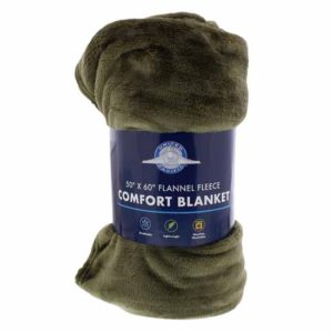 50 X 60 Inch Olive Green Flannel Fleece Comfort Blanket