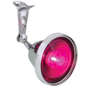 Vintage Anti-Glare Interior Light W/ Chrome Plated Housing And Purple Lens