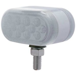 Double Face Oval LED Stud Mount Red / Amber Light W/ Clear Lens