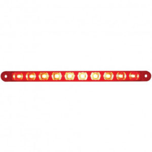 9 Inch , Turn, Tail 10 LED Light Bar - Red LED/ Red Lens