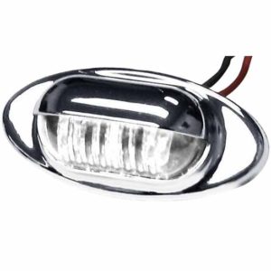 1.25 X 2.5625 Inch White LED License Plate & Step Light W/ 3 Diodes