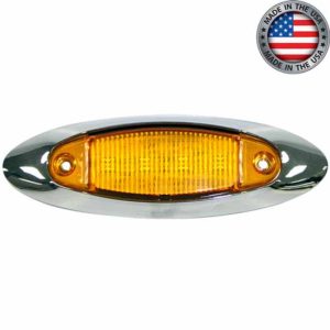 Amber LED Side Marker Light W/ Chrome Bezel