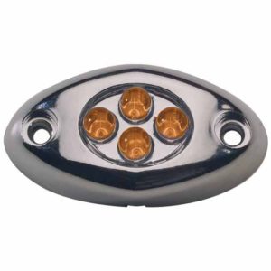 4 Diode Amber LED Courtesy Light W/ Chrome Housing