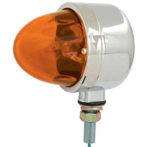 Stainless Steel Watermelon Amber Glass Lens Marker Light W/ Single Stud Mounting