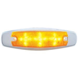 15 Diode Amber LED Marker Light W/ Chrome Bezel- Peterbilt Style