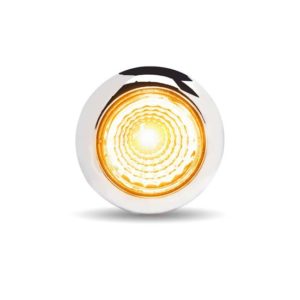 3/4 Inch Round Amber LED Mini Button Light W/ Reflector & 1 Diode