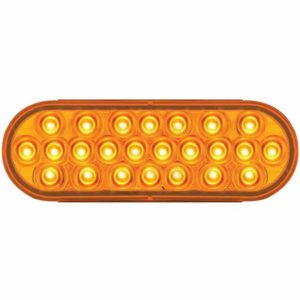 Oval Pearl 24 LED 6 1/2 Inch Sealed Light, Amber LED / Amber Lens