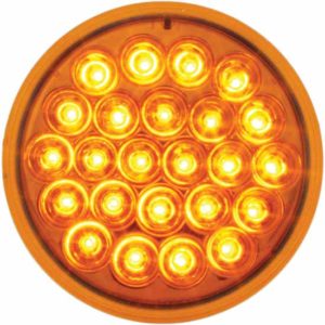 4 Inch Round 24 Diode LED Amber Pearl Style Light