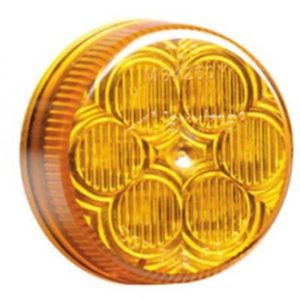2 Inch Amber 6 Diode LED Round Clearance & Marker Light Amber Lens