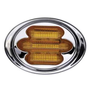 2 X 3 Inch Oval 7 Diode Amber LED Clearance & Marker Light Amber Lens