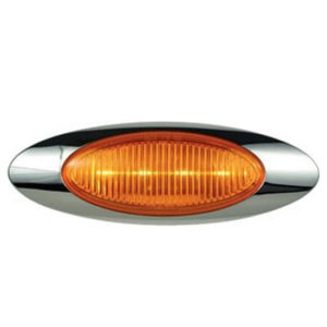 4 LED M1 Millennium Marker Light W/ Chrome Plastic Bezel - Amber LED/ Amber Lens
