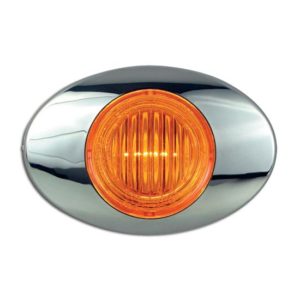 2 LED M3 Millennium Series Marker Light W/ Chrome Bezel -Amber LED/ Amber Lens