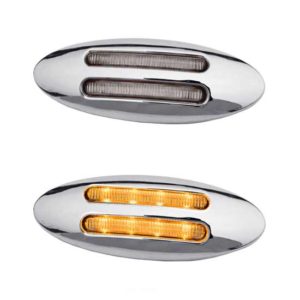 1.375 X 3.5 Inch Flatline Amber LED Light W/ 8 Diodes & Clear Lens