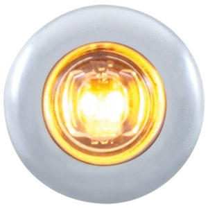 2 Diode LED Mini Clearance Marker Light Amber/Clear W/ SS Bezel - Bulkhead