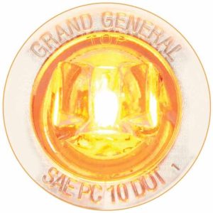 1 Inch Mini Amber LED Clear Bowtie Lens Push/Screw-In Wide Angle Marker Light