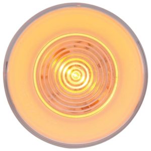 2.5 Inch 9 Diode Amber LED GLO Round Marker Light Clear Lens