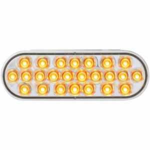 Oval Pearl 24 LED 6 1/2 Inch Sealed Light, Amber LED / Clear Lens