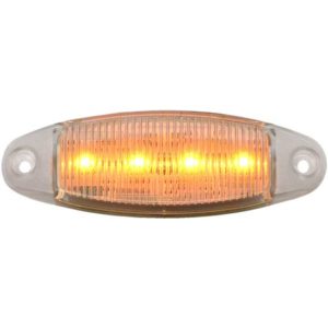 4 Diode Amber LED Clear Lens Oval Clearance Marker Light