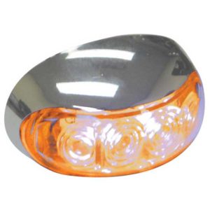 4 LED Auxiliary Light W/ Chrome Housing - Amber LED/ Clear Lens