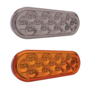 13 LED Oval Turn Signal & Marker Light - Amber LED/ Clear Lens
