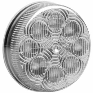 2.5 Inch Round Amber LED Marker Light W/ 8 Diodes & Clear Lens