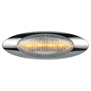 4 LED M1 Millennium Marker Light W/ Chrome Bezel - Amber LED/ Clear Lens