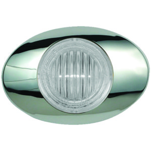 2 LED M3 Millennium Series Marker Light W/ Chrome Bezel - Amber LED/ Clear Lens