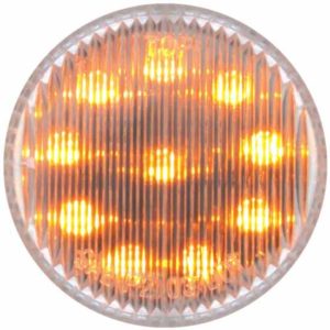 2 Inch 10 Diode Round Amber LED Clearance Light Clear Lens