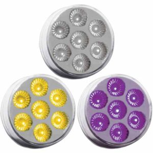 2 Inch Round Amber Marker To Purple Auxiliary Dual Revolution LED Light W/ Clear Lens