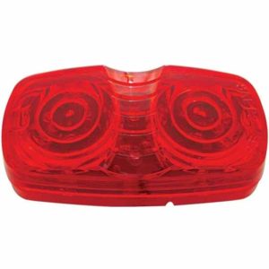 2 X 4 Inch 16 LED Double Bubble Bullseye Marker Light - Red LED / Red Lens
