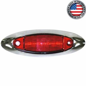 Red LED Side Marker Light W/ Chrome Bezel