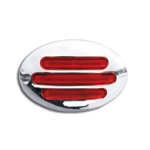 Flatline 2 X 3 Inch Small Oval 13 Diode Red LED Marker Light With Red Lens