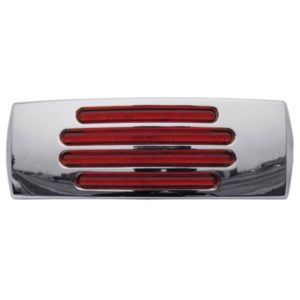 22 LED Flatline Rectangular Marker Light W/ Chrome Bezel - Red LED/ Red Lens
