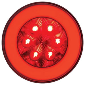 4 Inch Round Stop, Turn & Tail LED GLO-Light LED W/ Red Lens