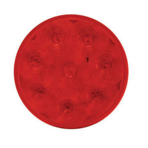 4 Inch 8 Diode Round Red LED Red Lens Stop, Tail & Turn Light
