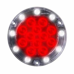 4 Inch Ultra Thin Round Red Stop, Turn & Tail Light & White Back-Up LED Light