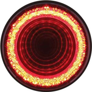 4 Inch Round Mirage Red Stop, Turn & Tail LED Light W/ 24 Diodes & Red Lens