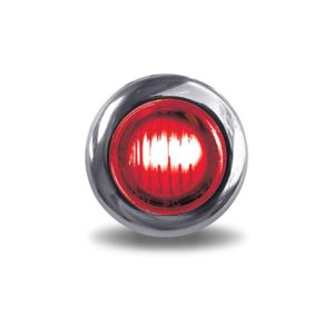 0.75 Inch Red LED Mini Button Marker Light W/ Reflector & 3 Diodes