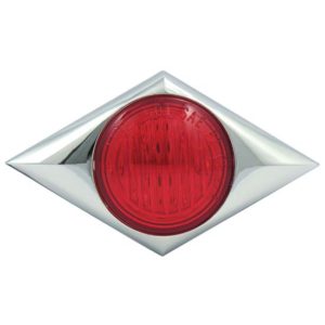 6 LED Gen 3 Clearance Marker Side Light W/ Diamond Shaped Bezel - Red LED/ Red Lens