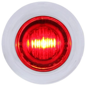 Mini Dual Function Red LED Red Lens Clearance Marker Light W/ Chrome Bezel