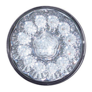 4 Inch Round 17 Diodes Super Diode Red Stop, Tail & Turn Light Clear Lens