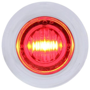 Mini Dual Function Red/Clear Clearance Marker Light W/ Bezel